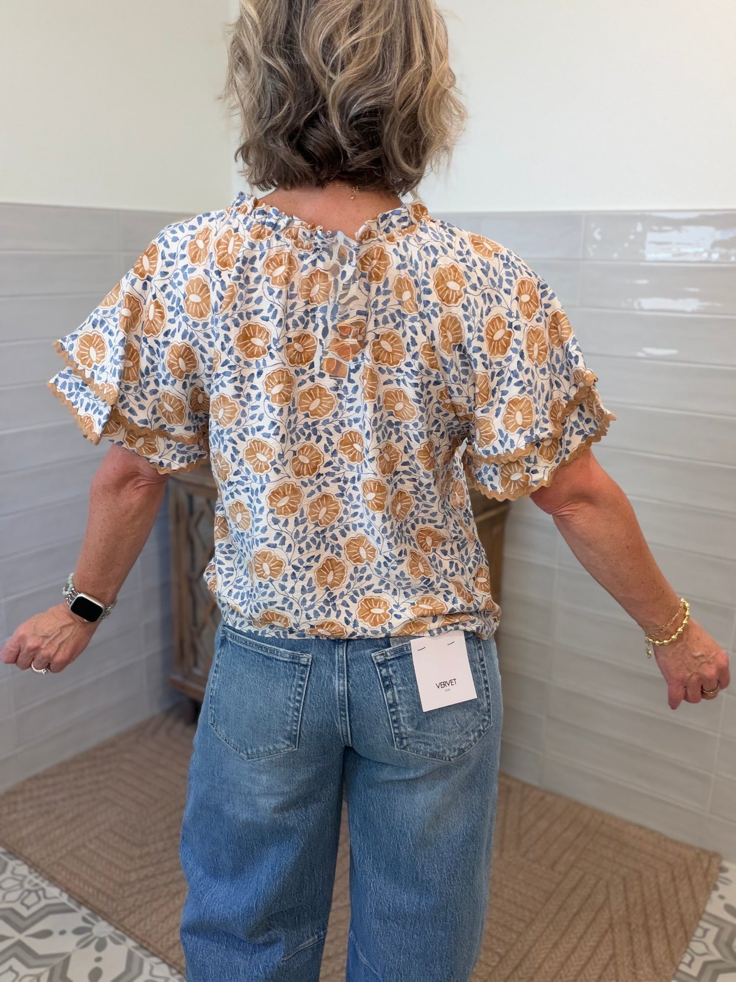 Honey Nut Floral Blouse