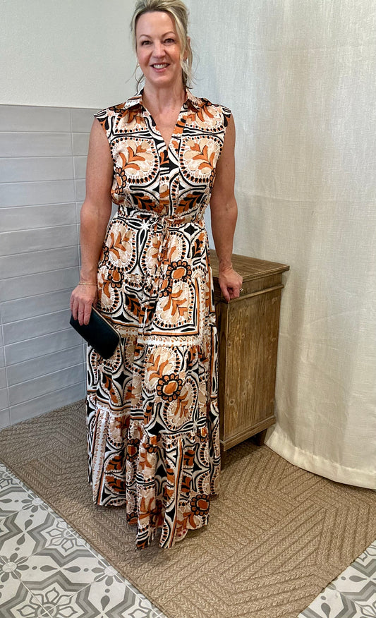 Black Rust Maxi Dress