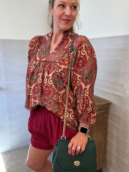 Red Mix Blouse