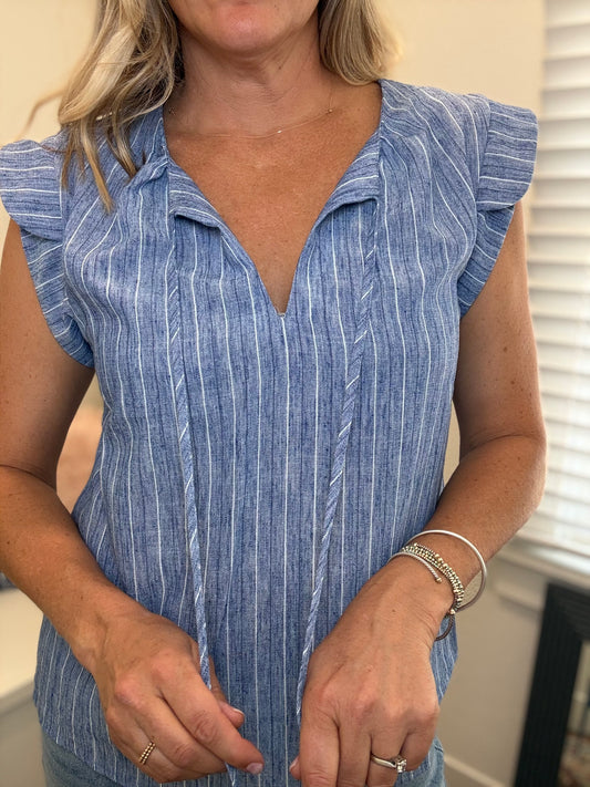 Tie Front Short Sleeve Top