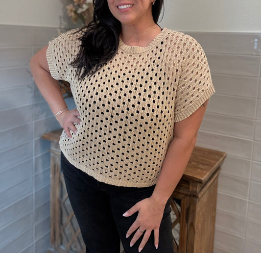 Open Knit Sweater Top