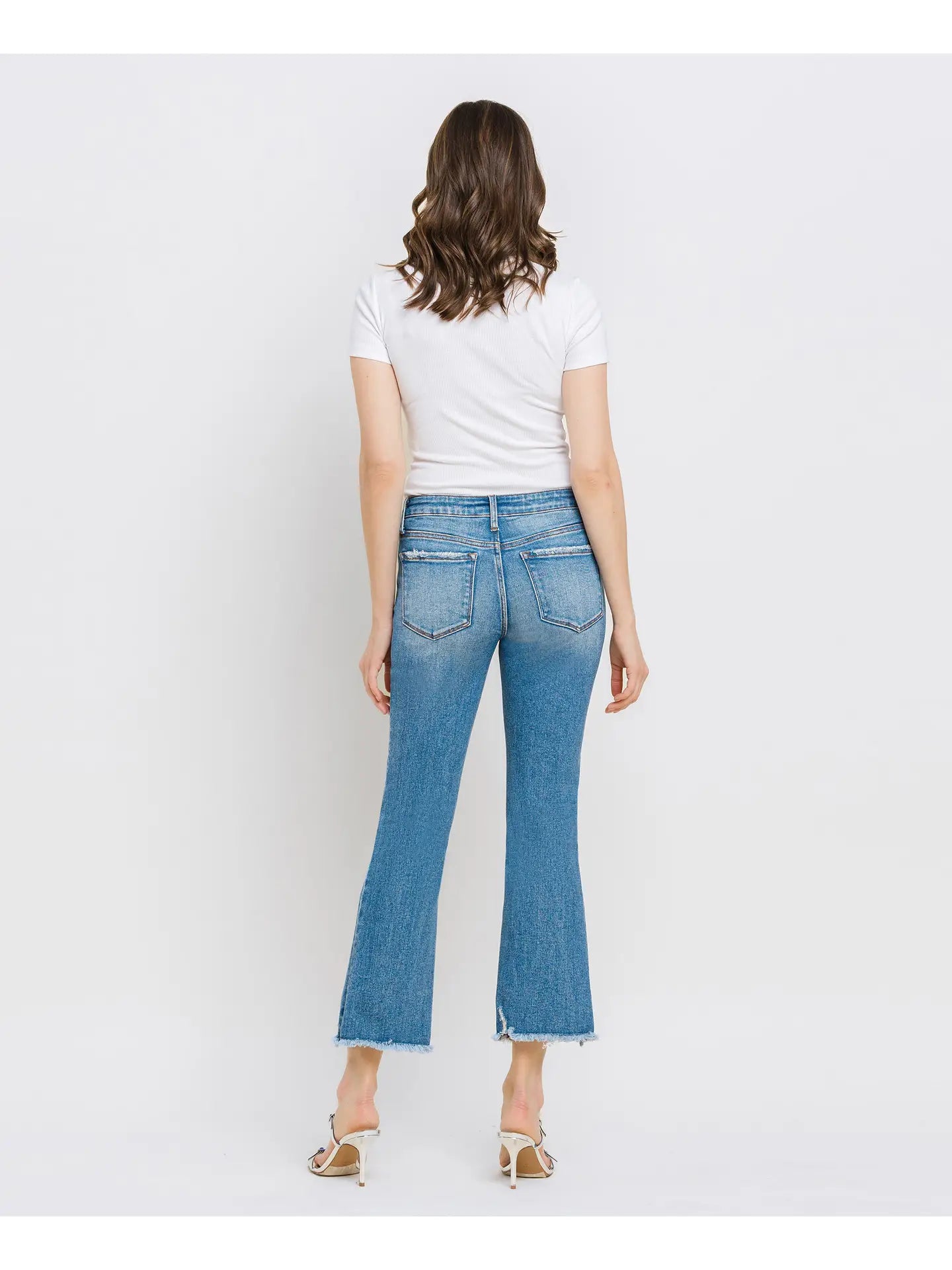 Mid Rise Crop Bootcut Jeans