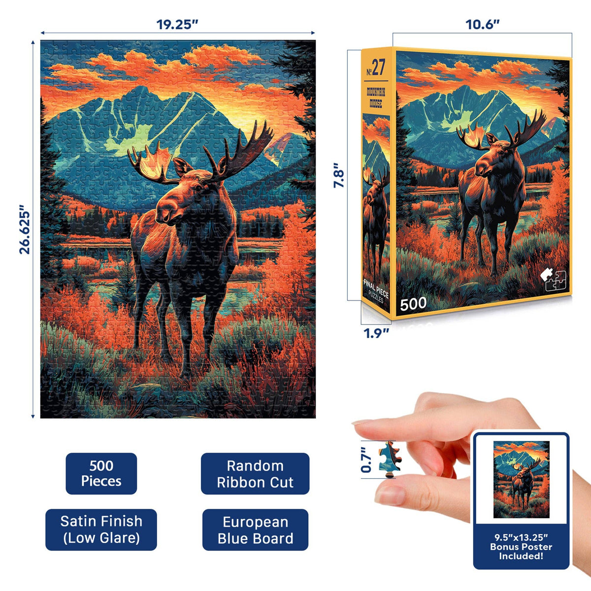 Mountain Moose Puzzle - 500 Piece