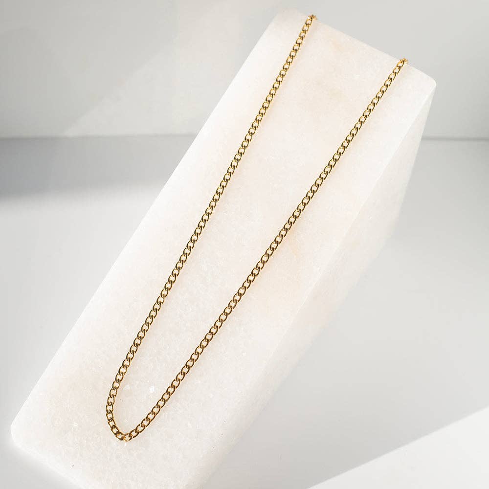 Gilded Gold Necklace-24" Curb Chain