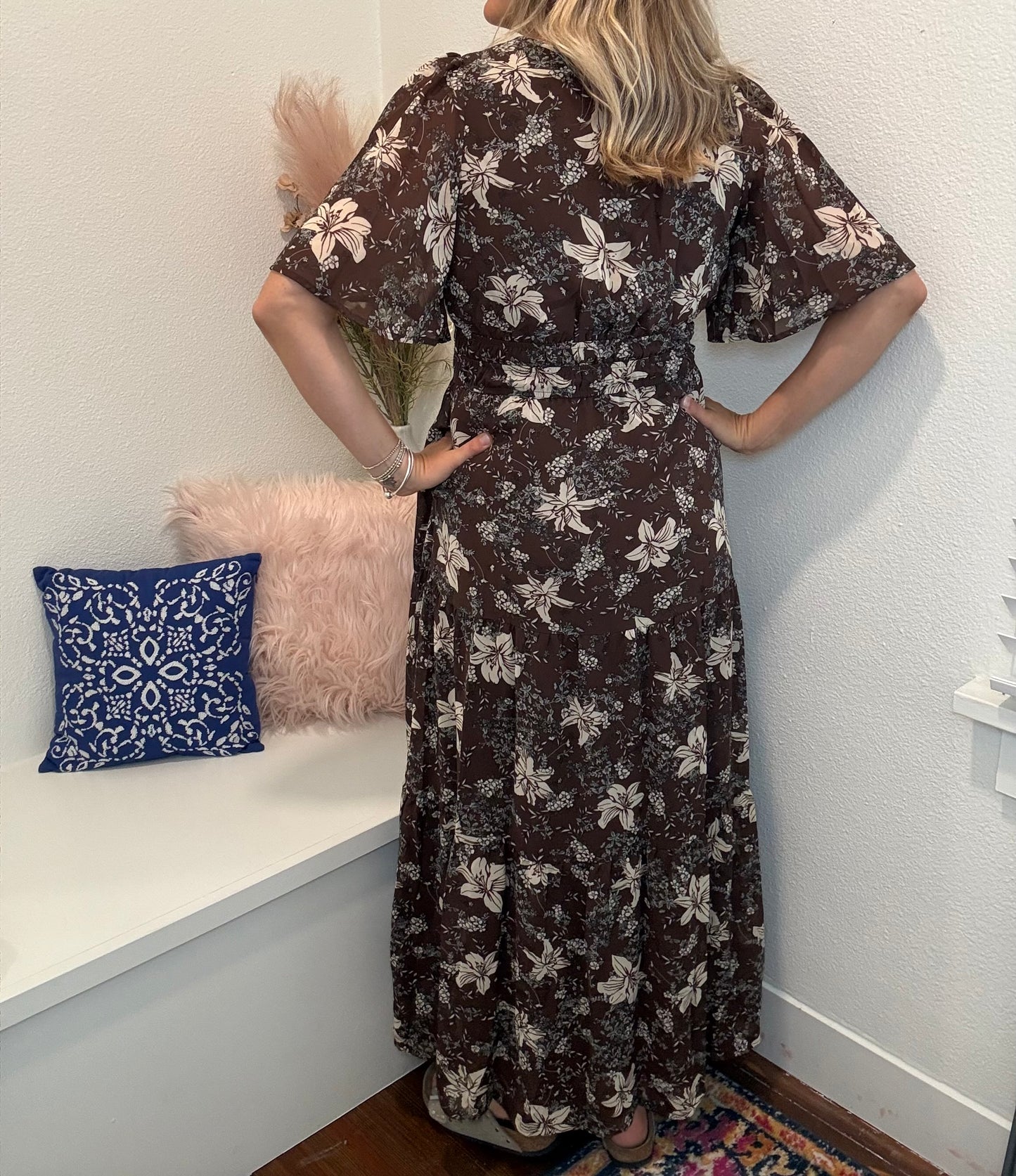 Cocoa Floral Maxi Dress