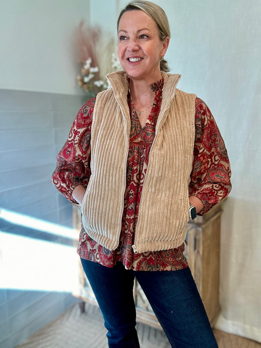 Tan Corduroy Vest