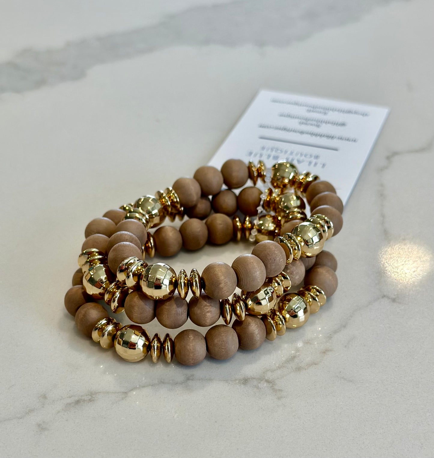 Wood and Disco Ball Bracelet - Two Styles