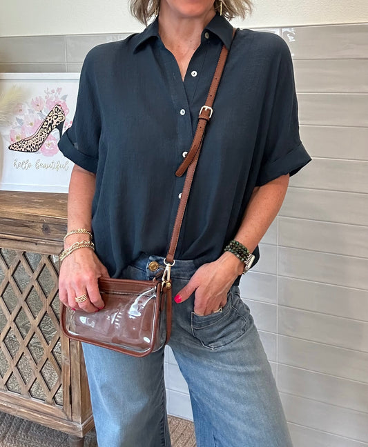 Charcoal Dolman Blouse