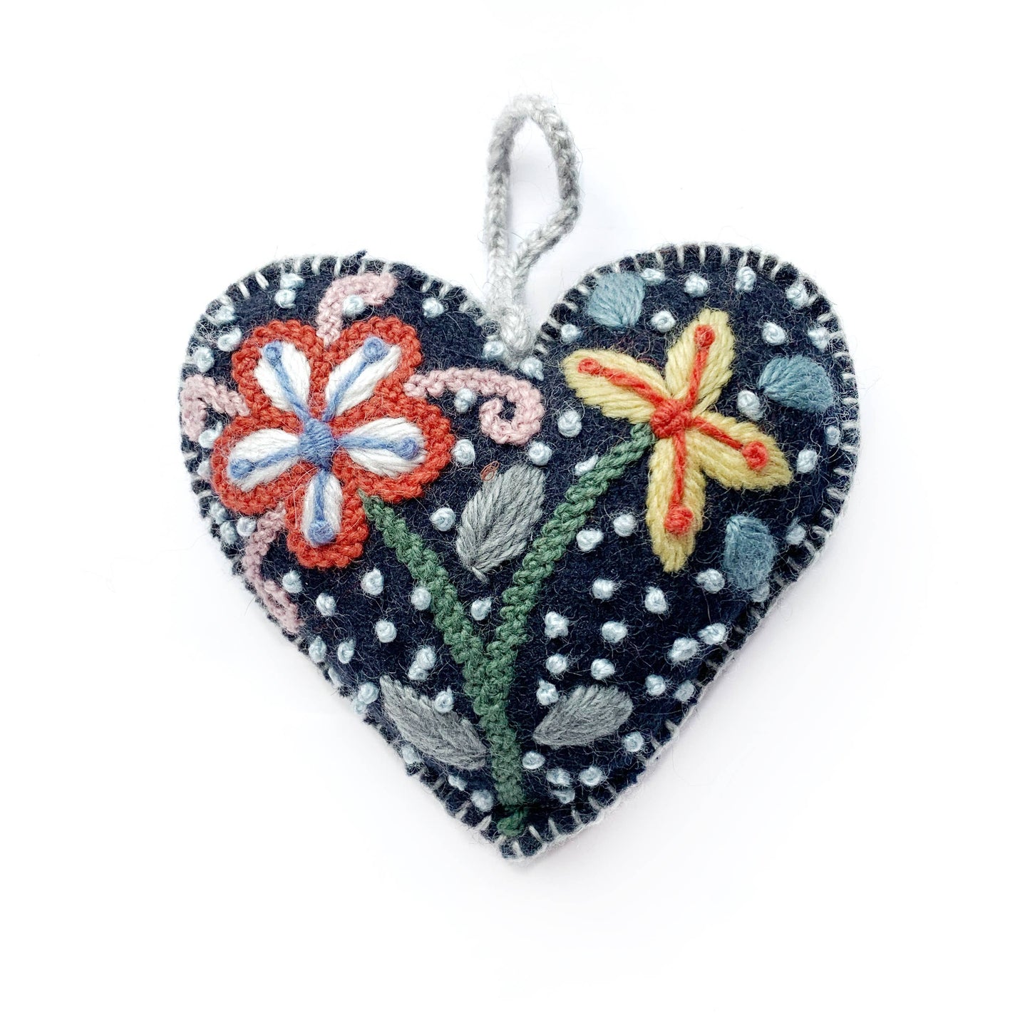 Embroidered Heart Christmas Ornament - Ornaments 4 Orphans