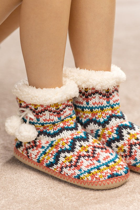 Hand Knitted Slipper Boots