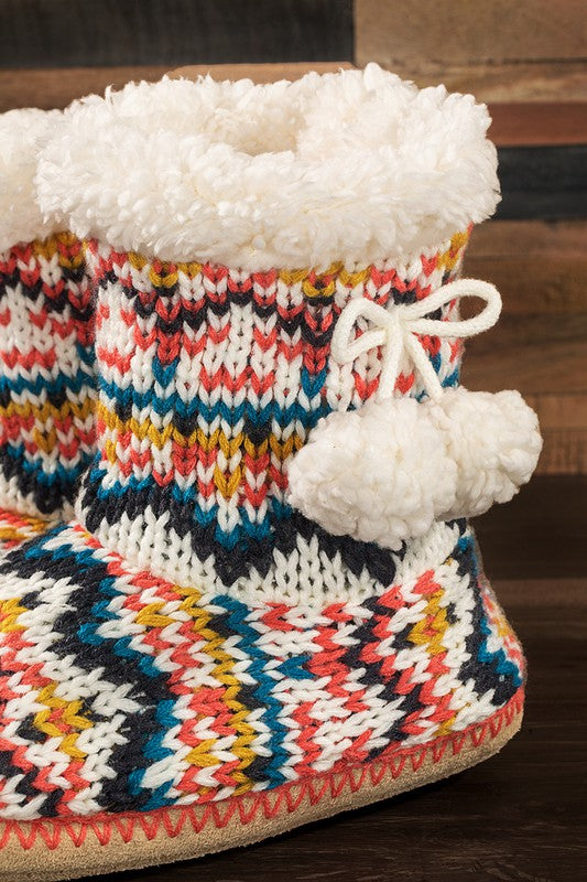 Hand Knitted Slipper Boots