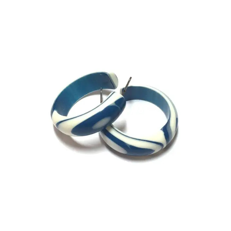 Aqua Blue Hoop Earrings