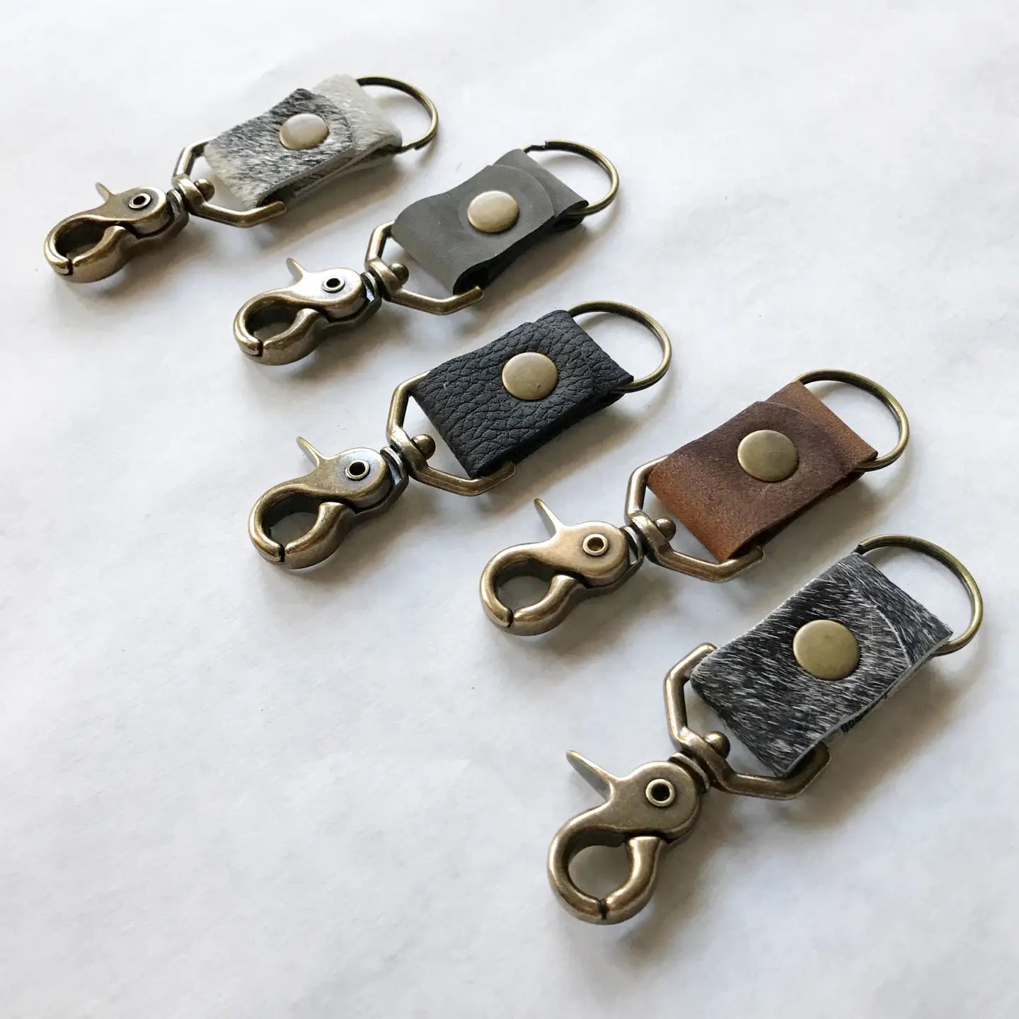 Brass Key Clip - Cowhide and Solid Leather