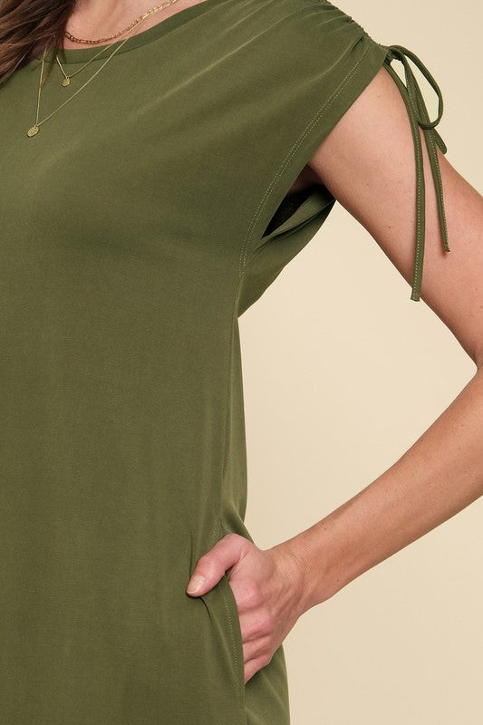 Modal Olive Dress - Large