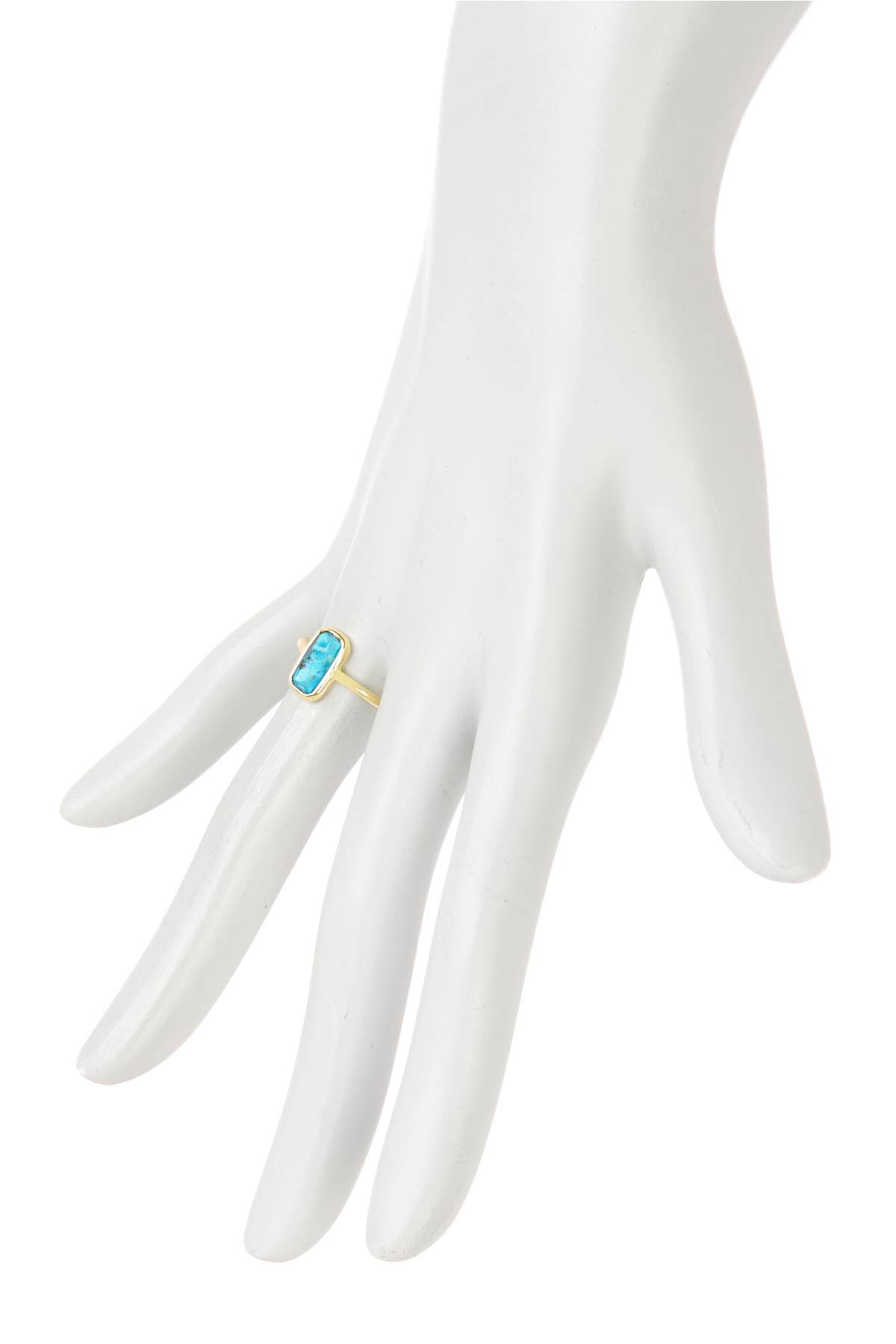 Stabilized Turquoise Rectangle Ring - GF