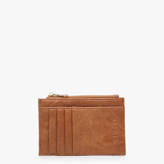 Sia Printed Card Holder Wallet - Brown
