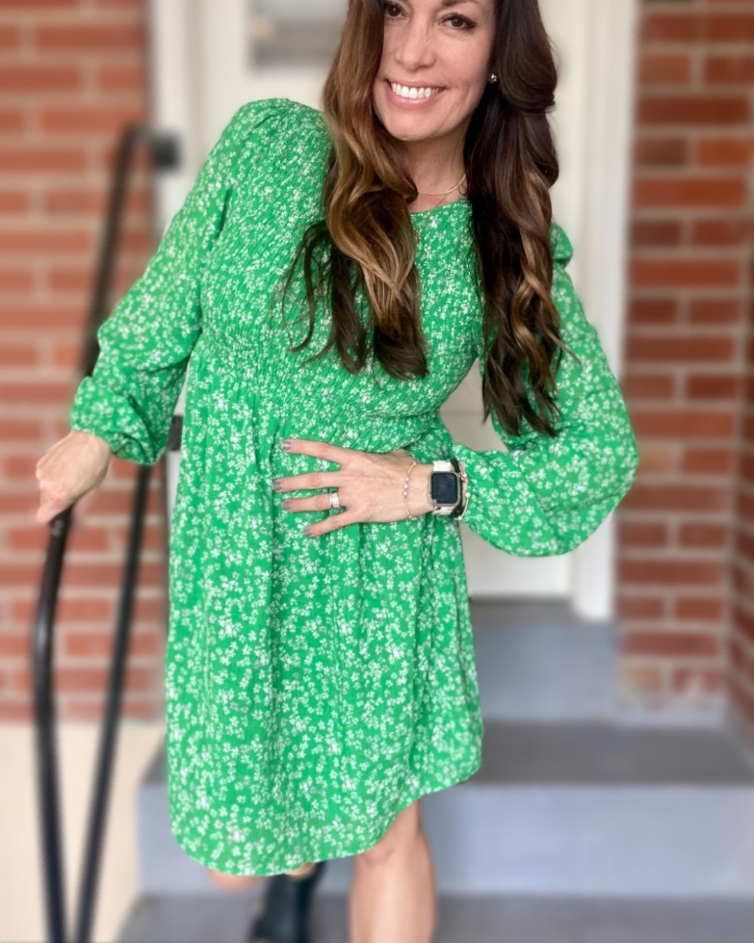 Kelly Green Midi Dress with Front Tie - Bloom and Company
