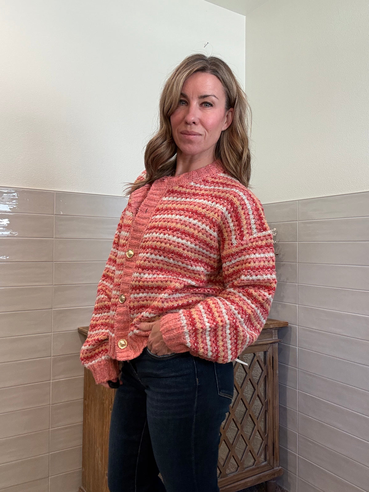 Pink Yarn Cardigan