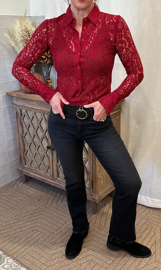 High Rise Black Ankle Bootcut Jeans