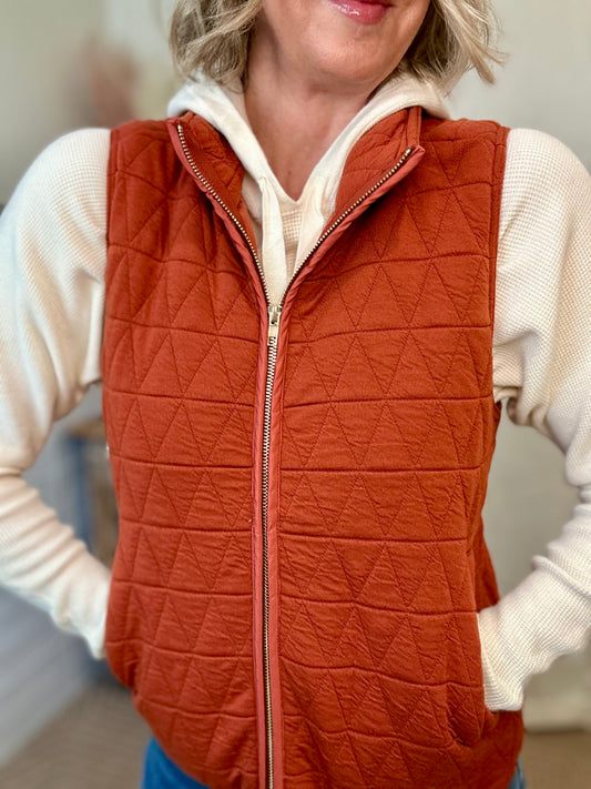 Brick Quilted Vest