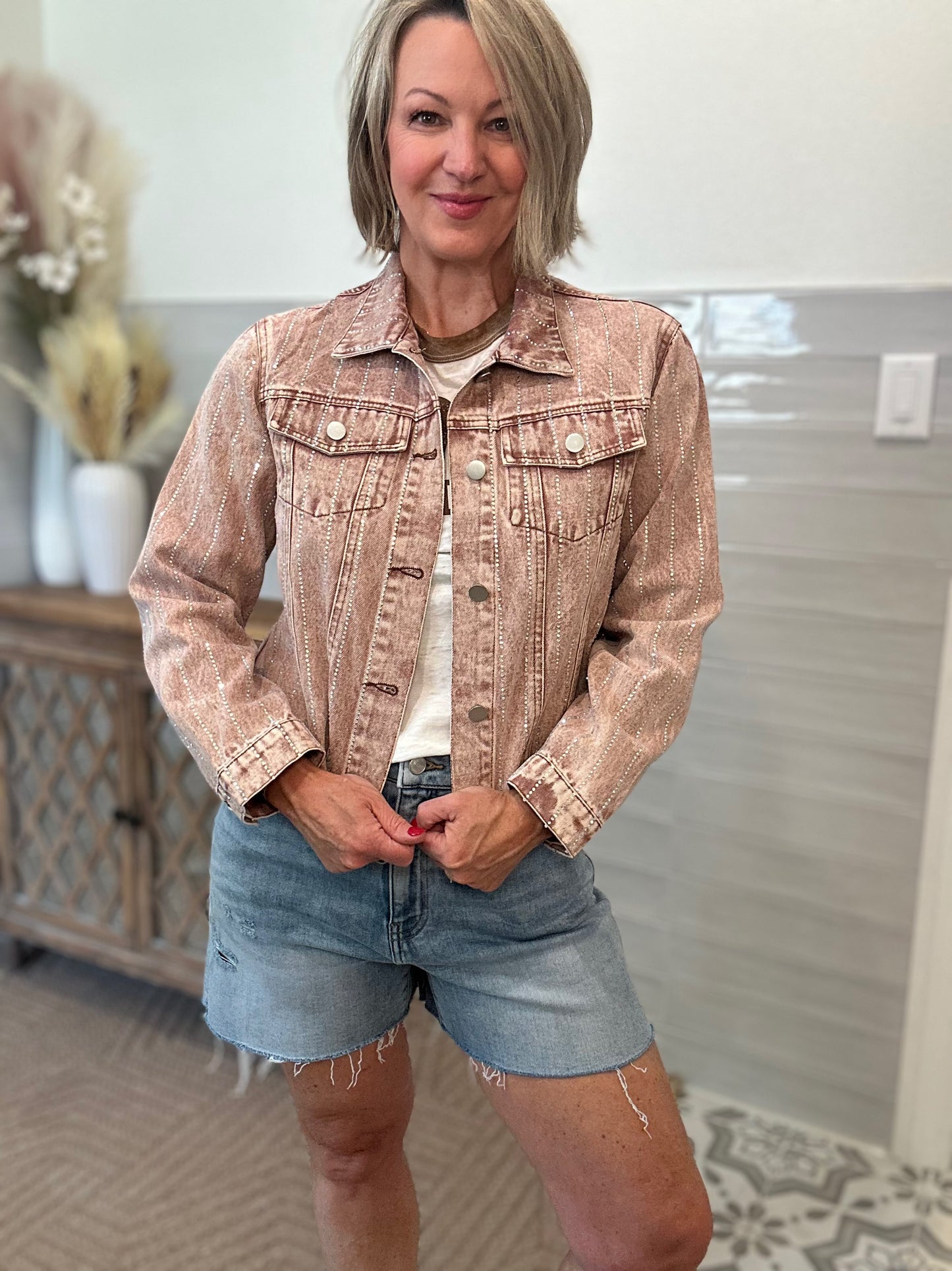Raspberry Sparkle Denim Jacket