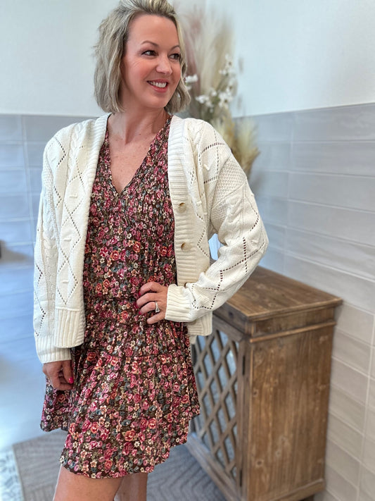 Cream Button Up Cardigan
