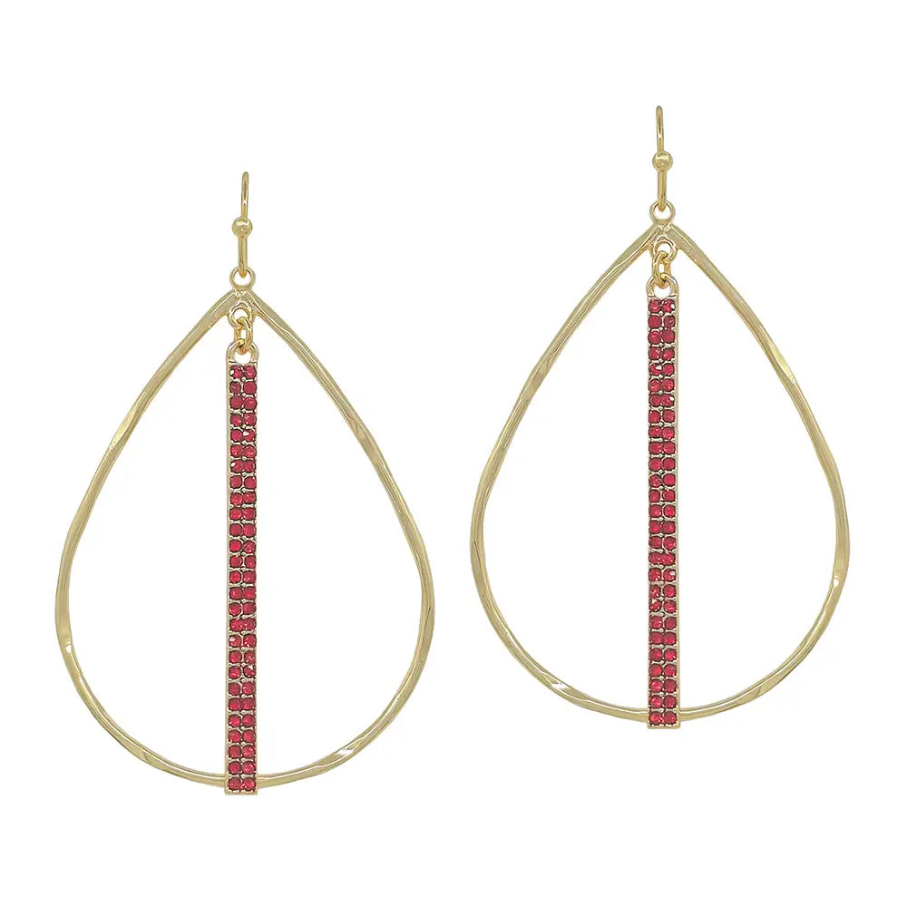 Open Teardrop Rhinestone Bar