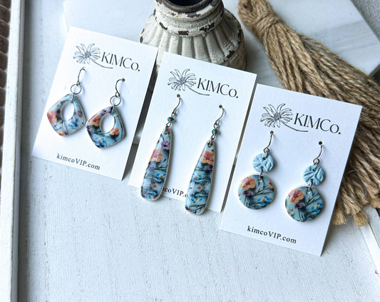 Polymer Clay Earrings - 3D Flowers
