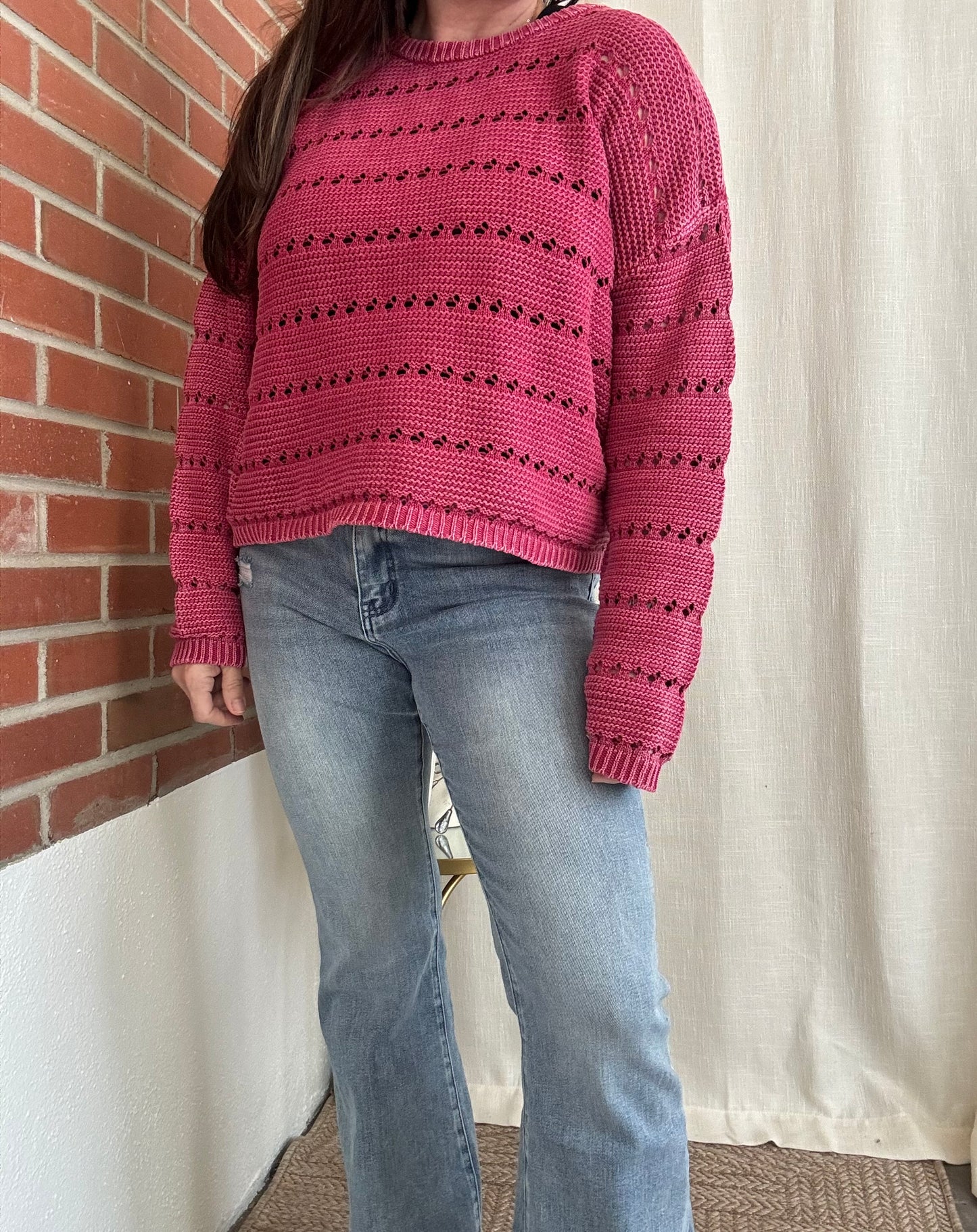Raspberry Knit Sweater