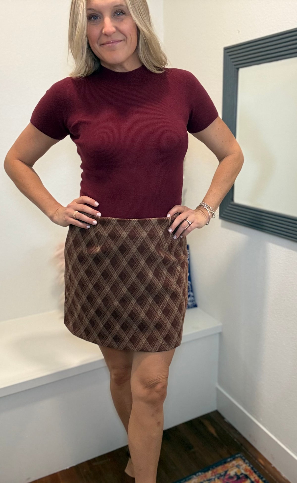 Soft Knit Sweater Top - Burgundy