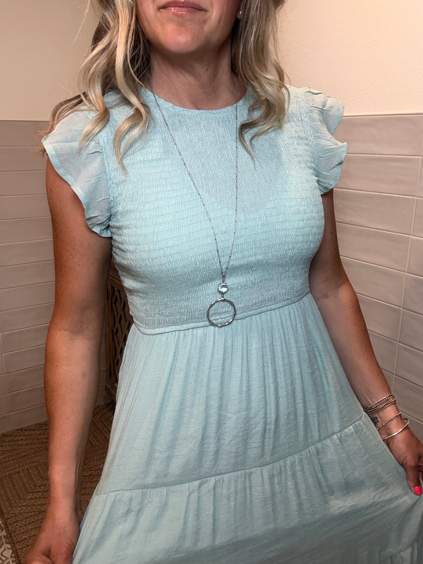 Light Sage Midi Dress