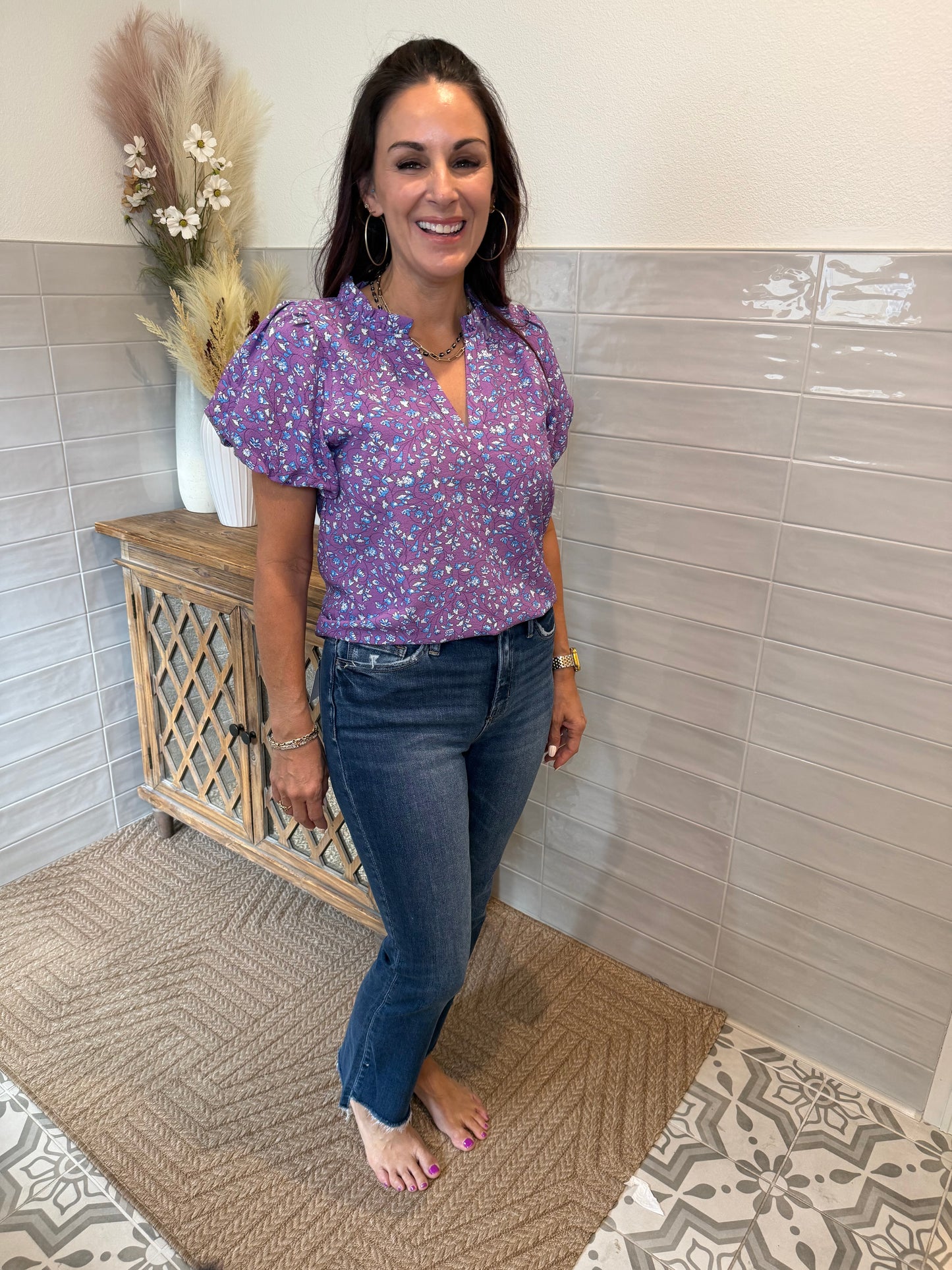 Lavendar Ruffle Blouse