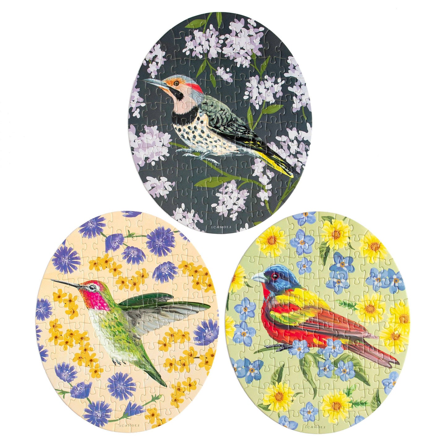 Feathered Friends - 100 Piece Birds Jigsaw Puzzles Set of 3