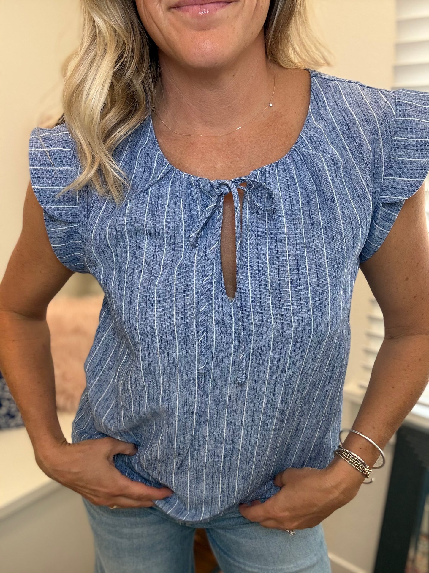 Tie Front Short Sleeve Top