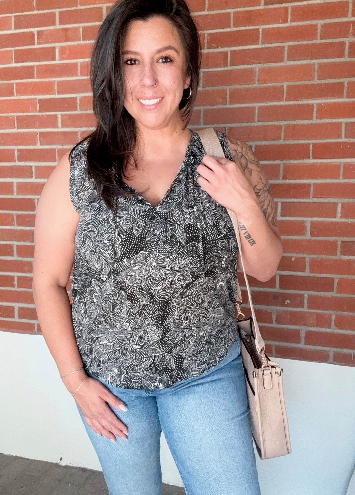 Black Ruffle Tank Top