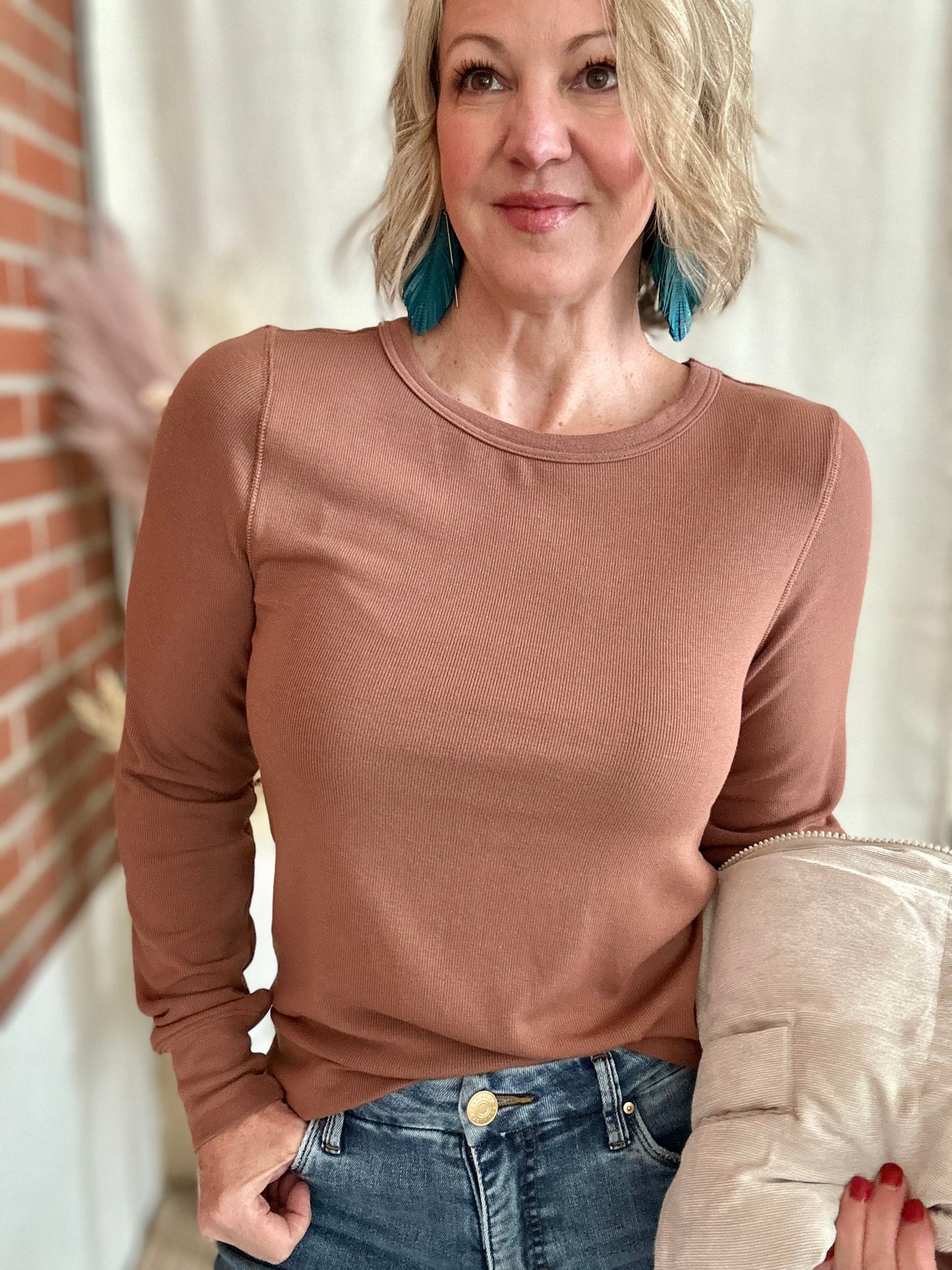 Stacy Long Sleeve Top - Clove