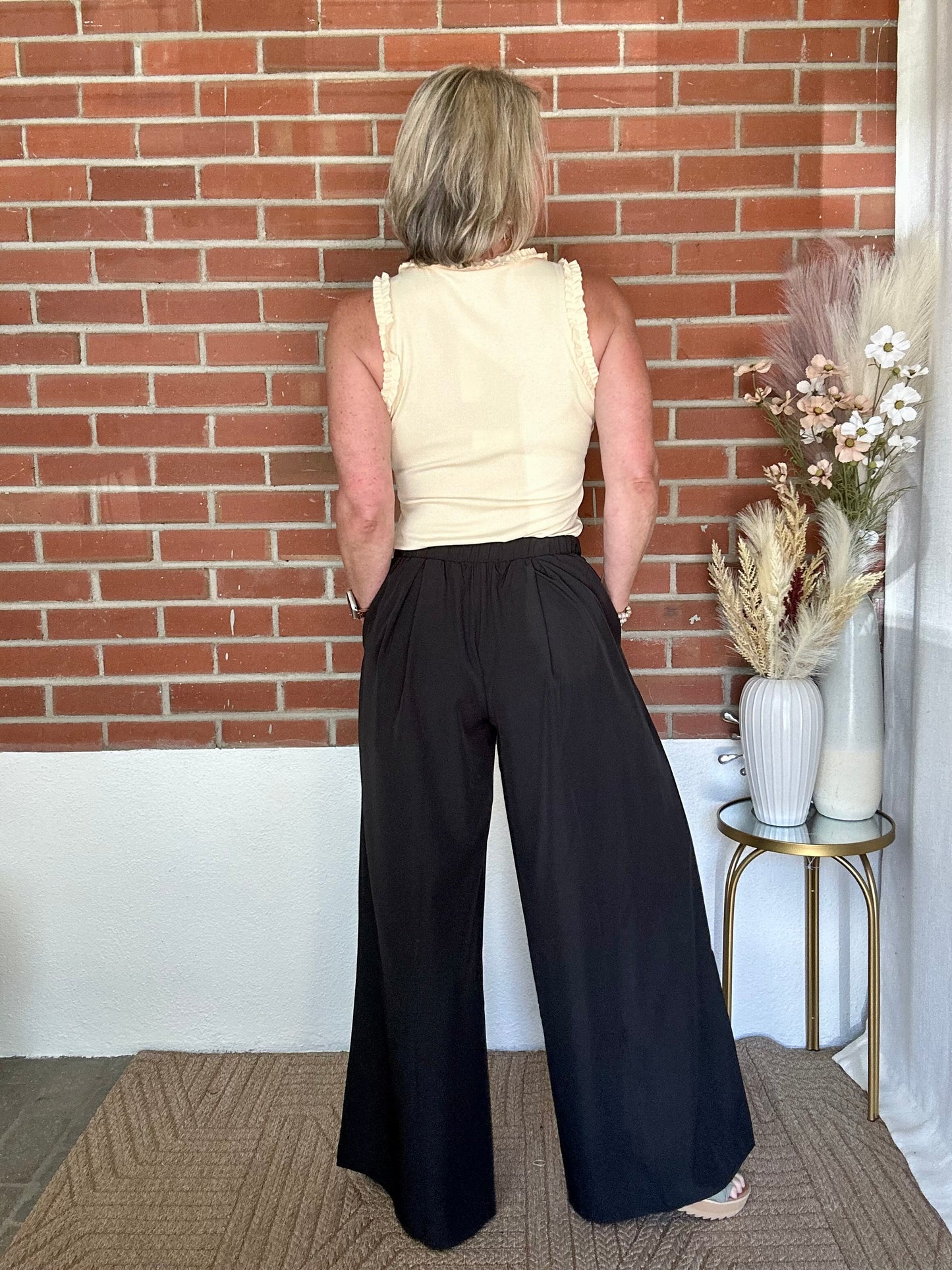 Pleat Wide Leg Pants
