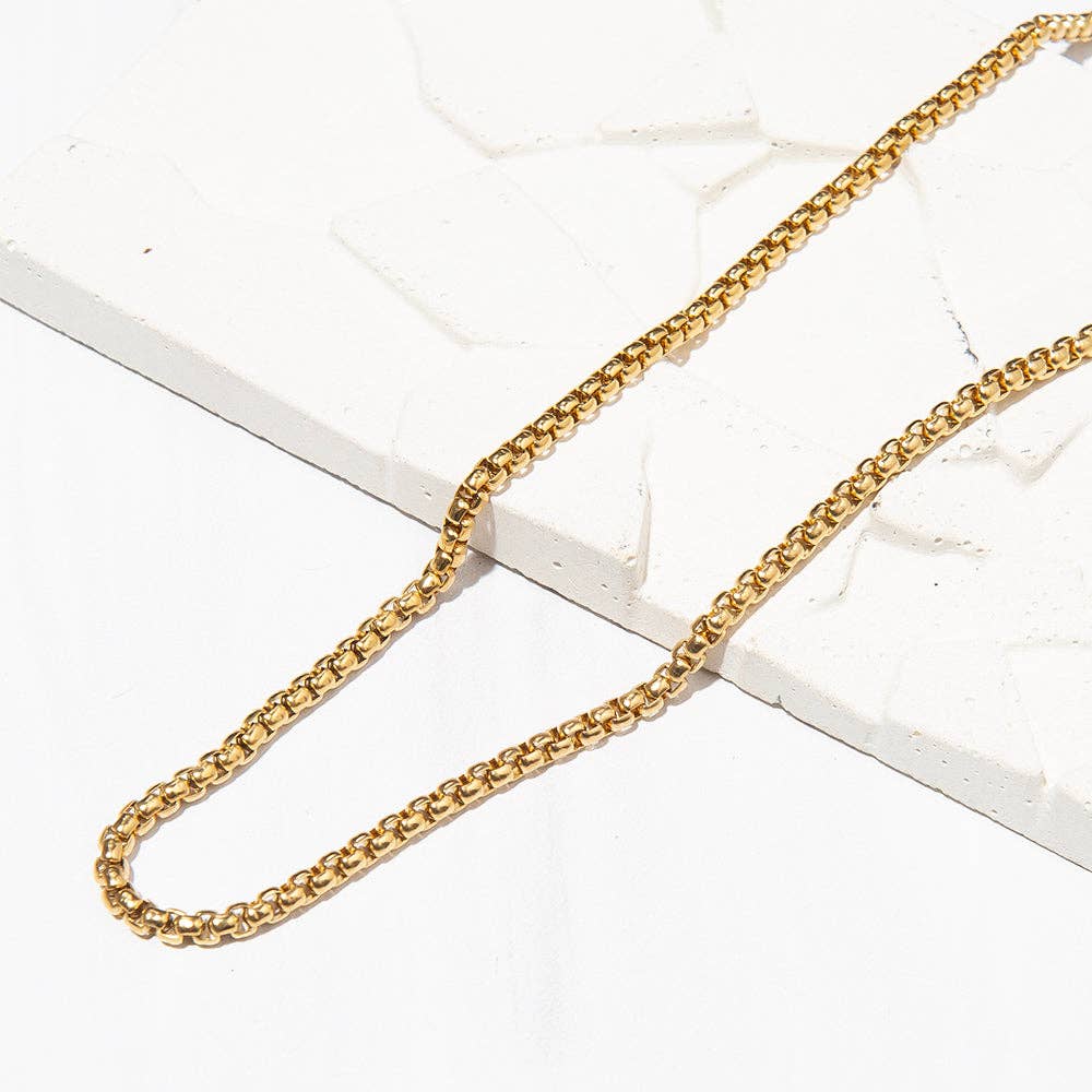 Gilded Gold Necklace-24" Box Chain