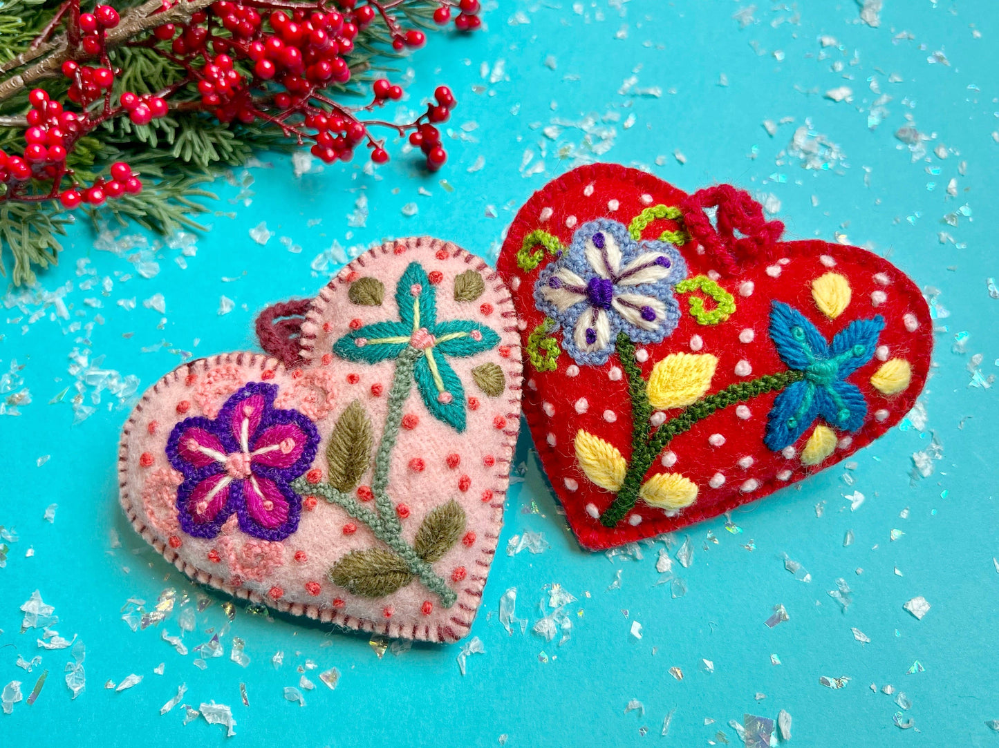 Embroidered Heart Christmas Ornament - Ornaments 4 Orphans
