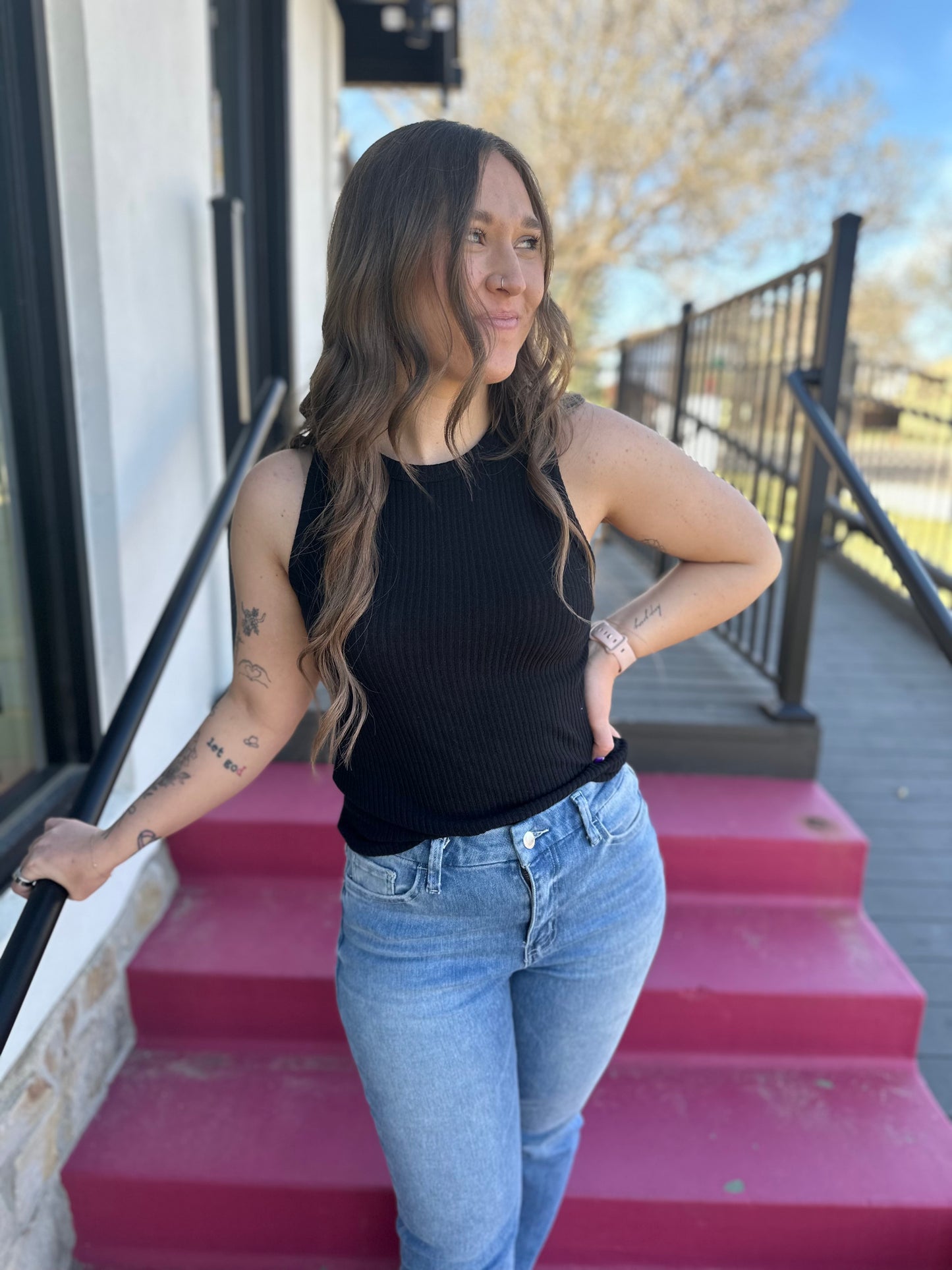 Ribbed Tank Top - Black