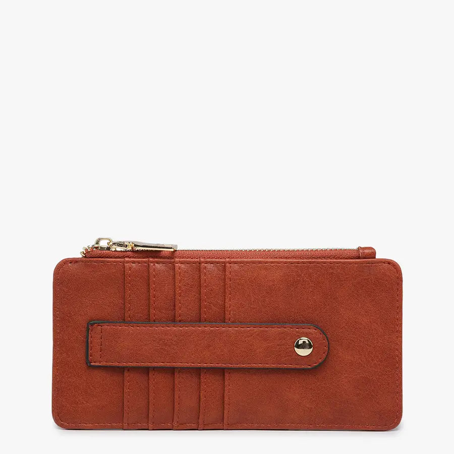 Saige Slim Card Holder Wallet- Rust