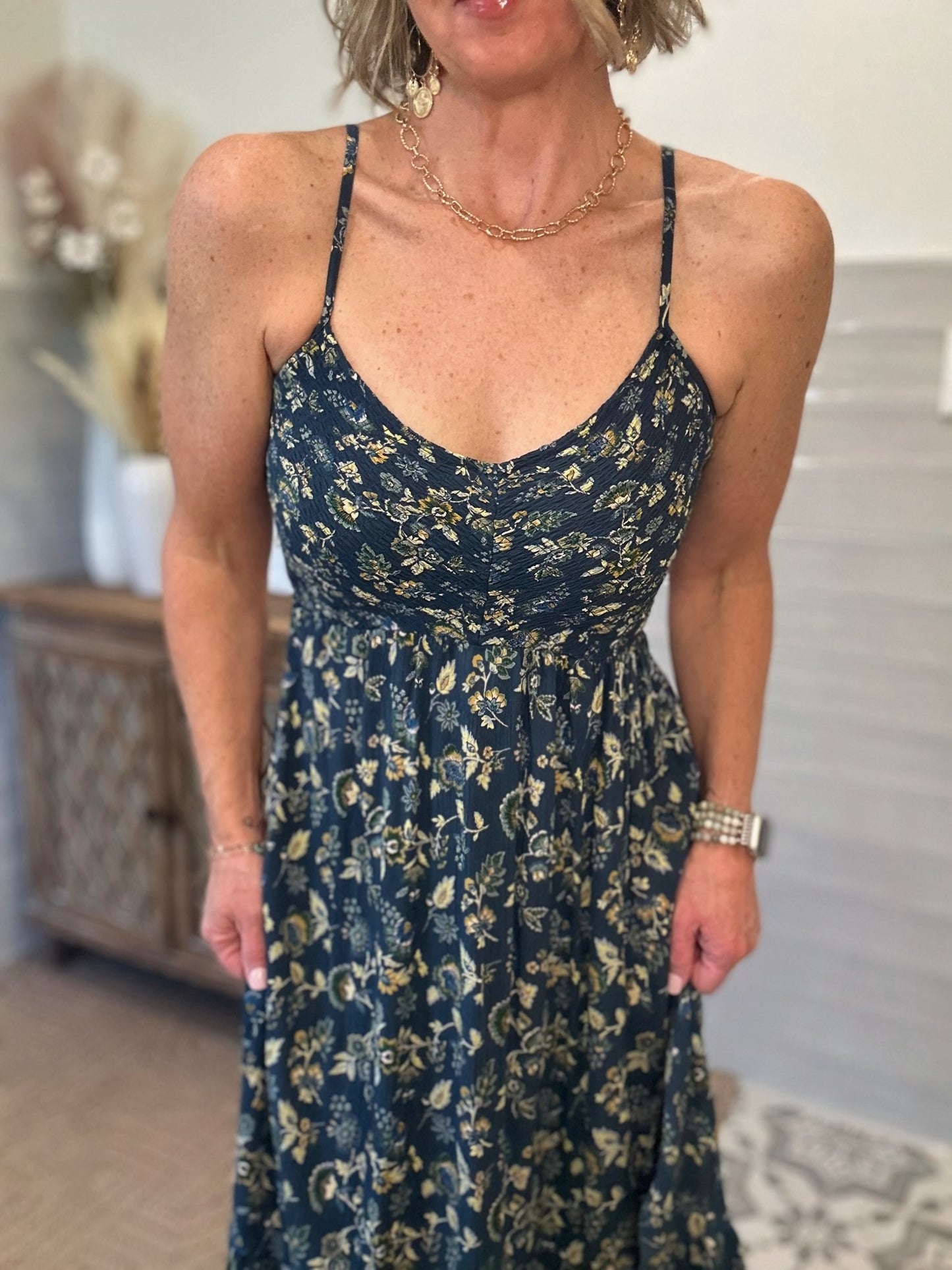 Blush Teal Midi Dress