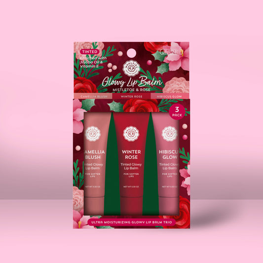 Mistletoe & Rose  Glowy Lip Balm Trio