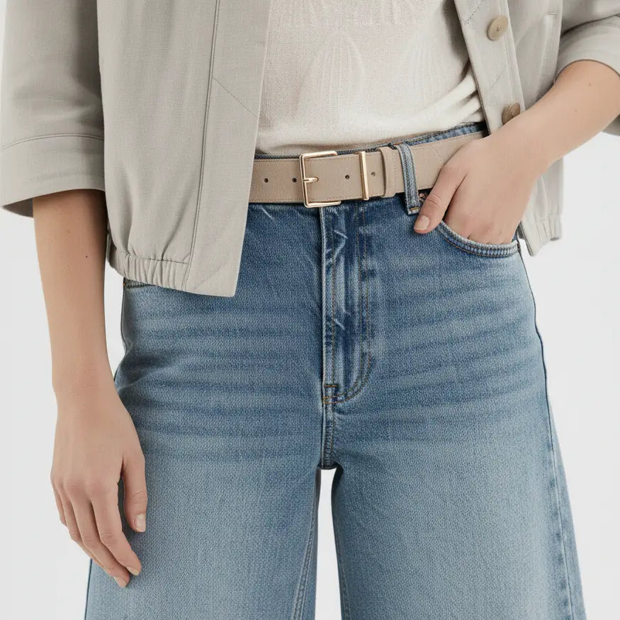 Essential Suede Belt - Almond