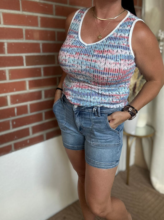 High Rise Denim Shorts
