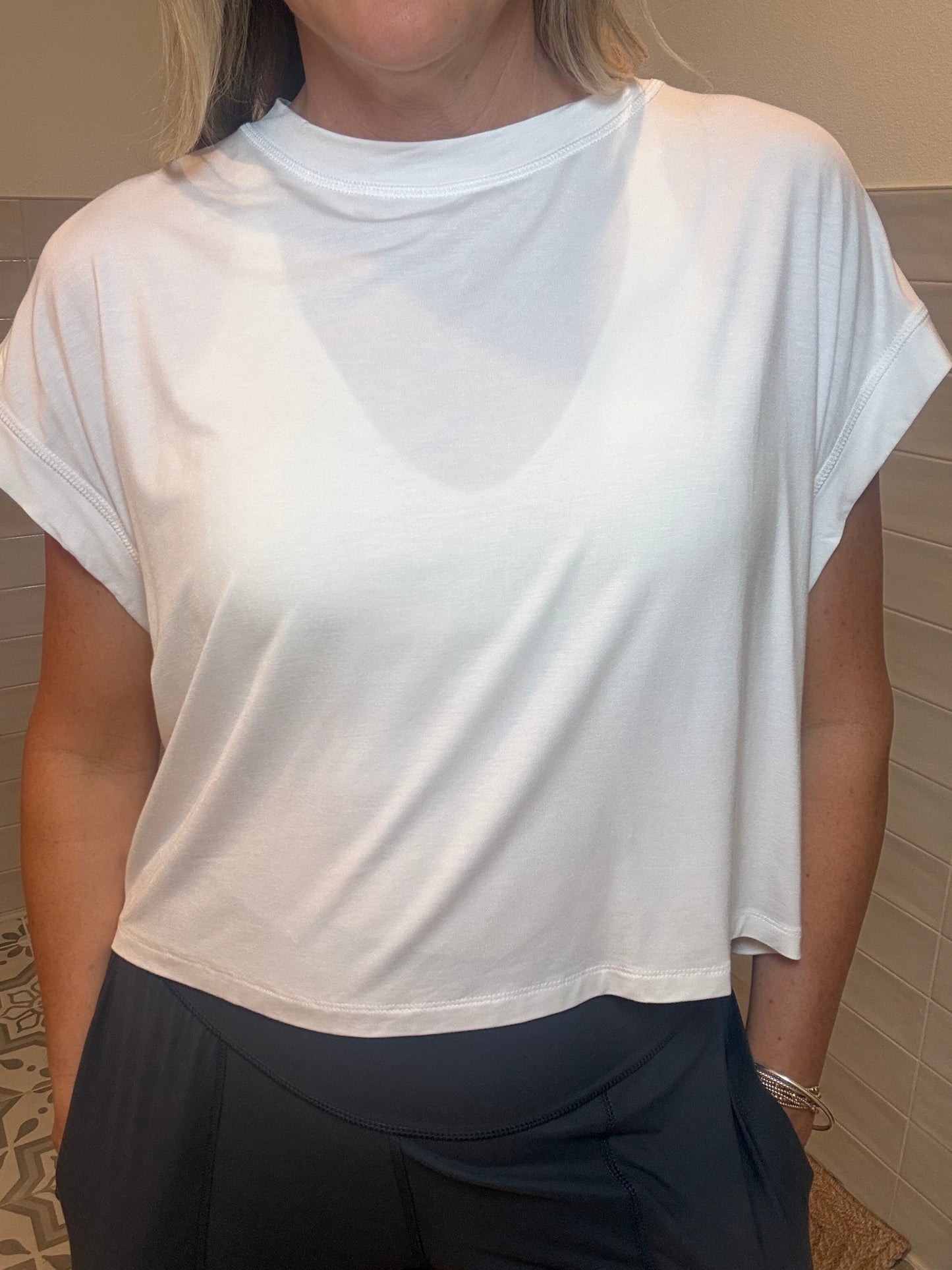 Viscose Open Back Top - White