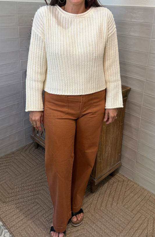 Washed Stretch Pants - Cinnamon