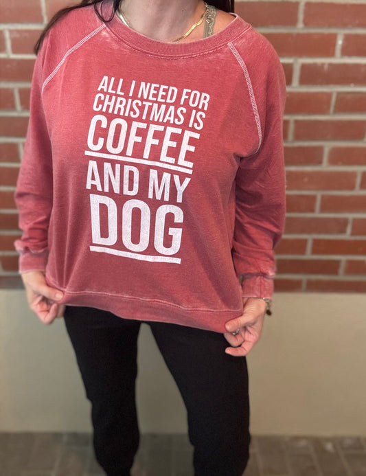 Coffee and My Dog Sweatshirt - Recycled Karma