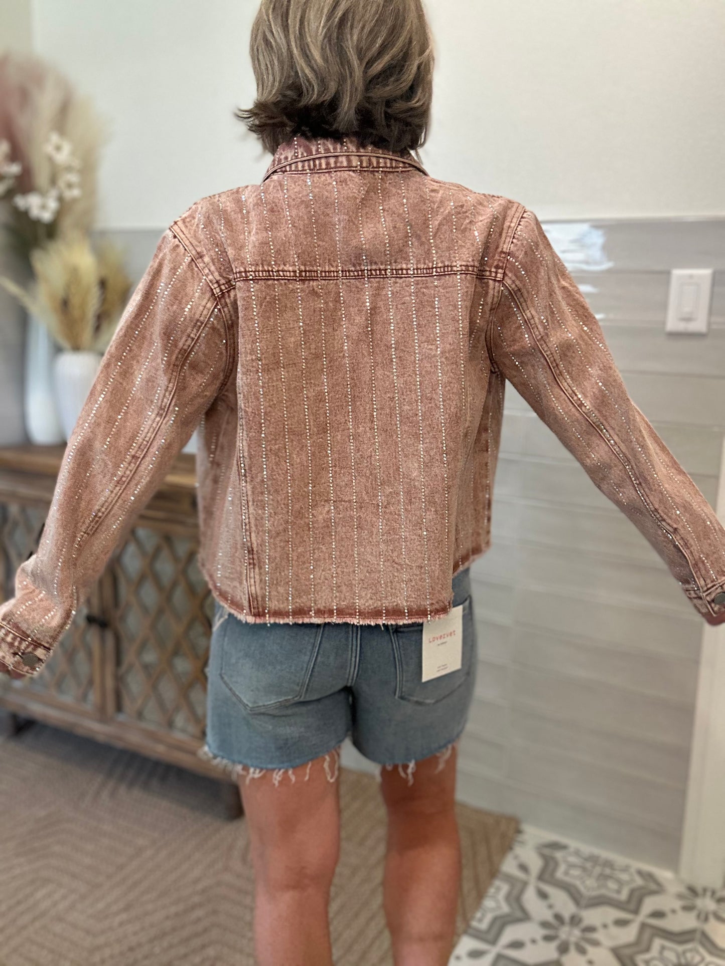 Raspberry Sparkle Denim Jacket