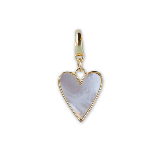 Heart Charm, Mother of Pearl, Charm Bar